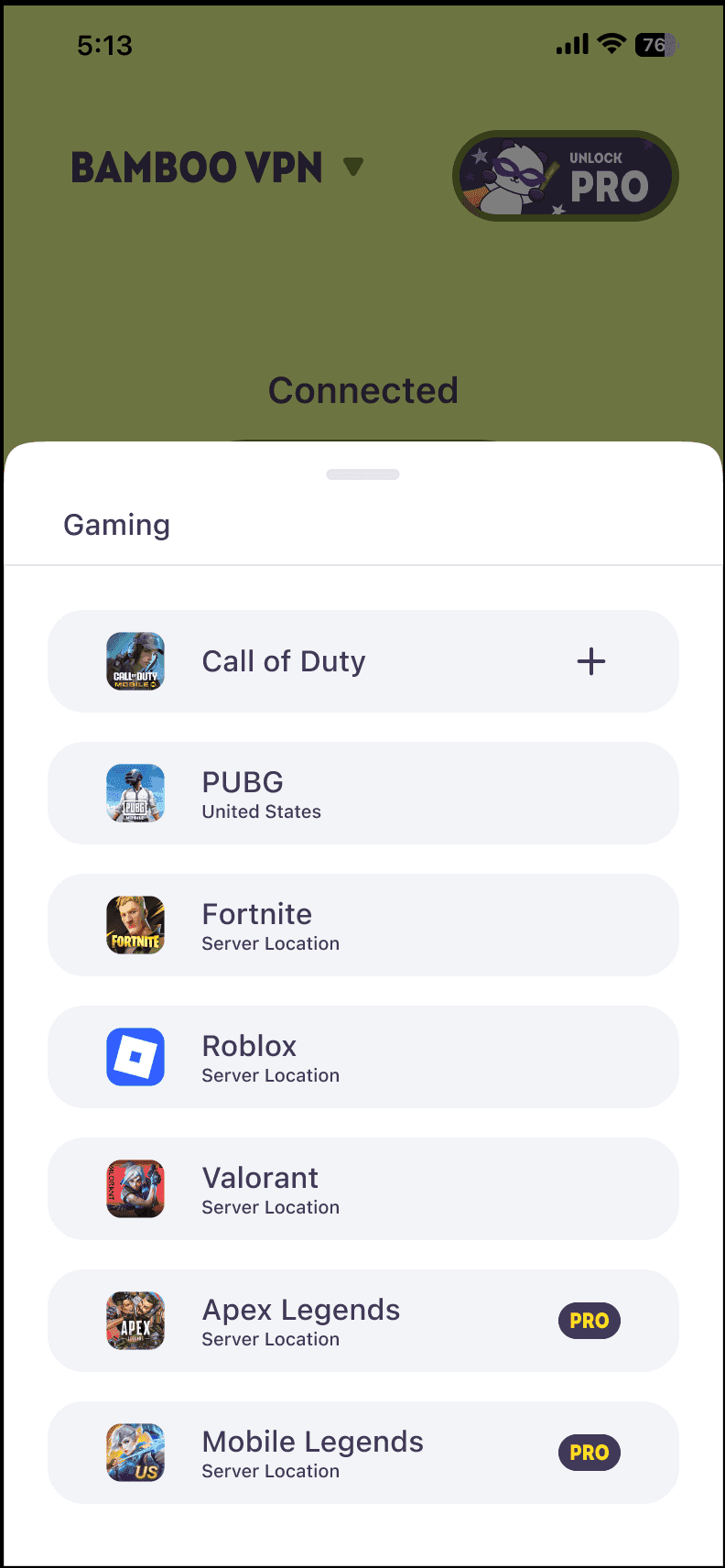 Gaming servers list